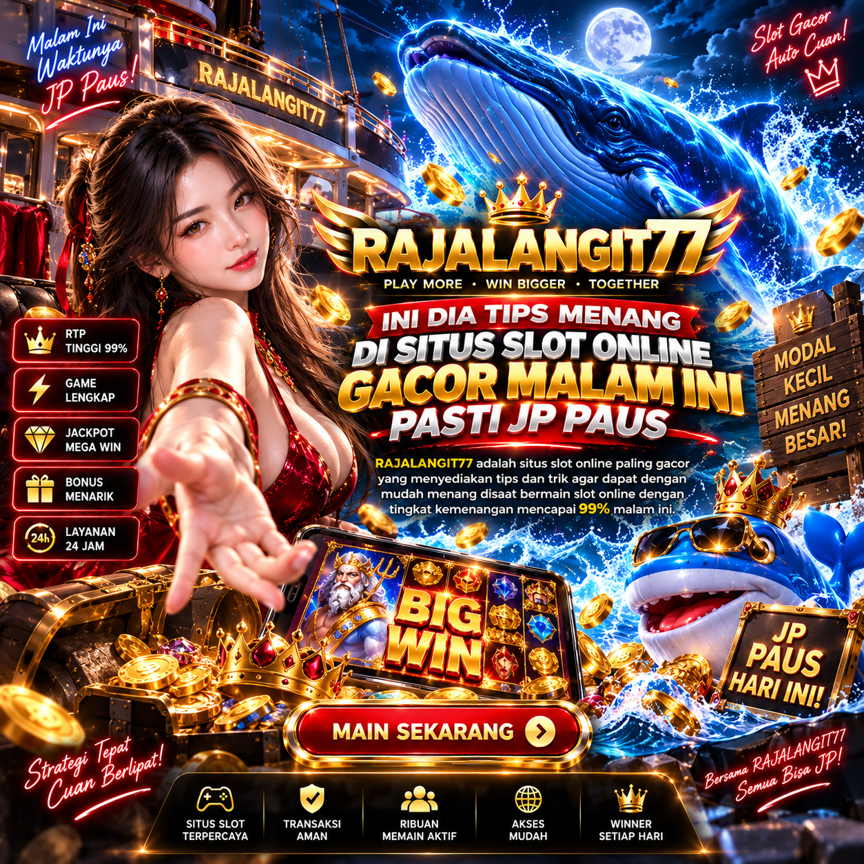 RAJALANGIT77 | Ini Dia Tips Menang Di Situs Slot Online Gacor Malam Ini Pasti JP Paus.